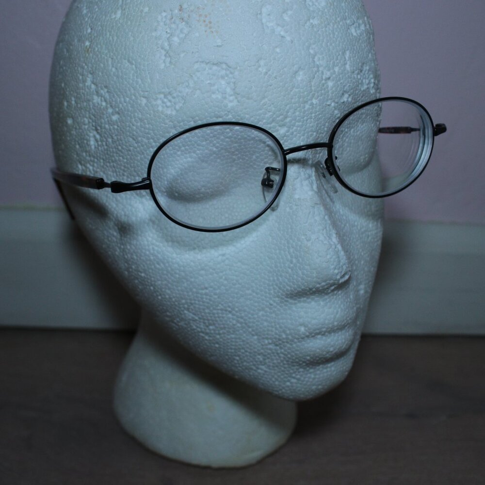 Unbranded Y2K/2000s Black Metal Oval Eyeglasses Frames